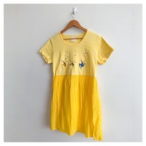 JOHNNY WAS β’ Vintage Embroidered Fish T-Shirt Dress in Yellow